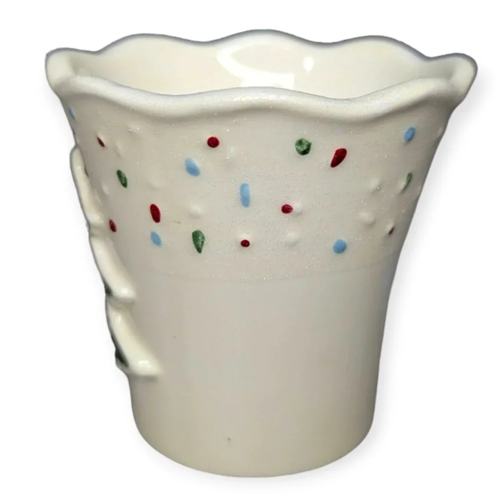 The White Barn Candle Company Sugar Cookie Christmas Tree Ceramic Votive Holder - Picture 2 of 9